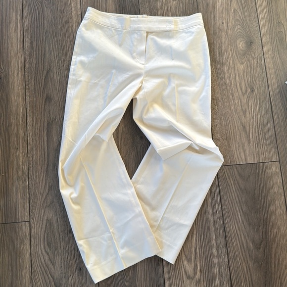 Escada Off-White ClassicLightweight Cotton Twill Pants size 34 or US 6